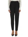 Dolce & Gabbana Pleated Wool-blend Gabardine Straight-leg Pants In Black