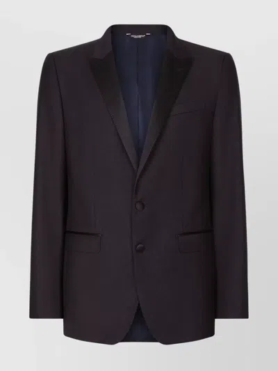DOLCE & GABBANA TAILORED TWO PIECE SUIT WITH CONTRASTING LAPELS