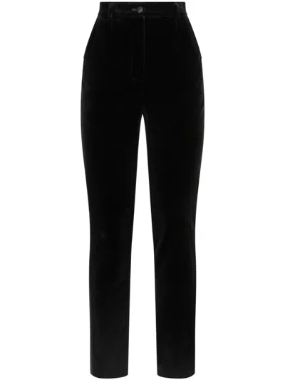 Dolce & Gabbana Tailored Velvet Trousers In Schwarz