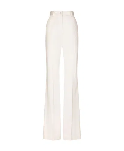 Dolce & Gabbana Tailored Wide-leg Trousers In White