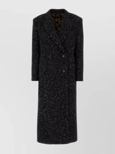 Dolce & Gabbana Tailored Wool Blend Double-breasted Coat In Black