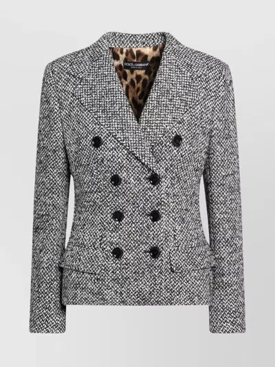 DOLCE & GABBANA TAILORED WOOL BLEND JACKET FEATURING BUTTONS