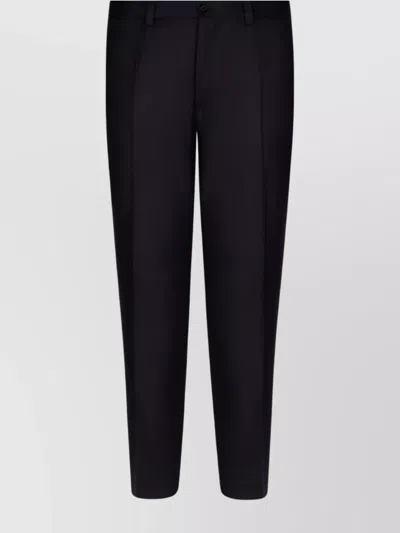 Dolce & Gabbana Tailored Wool Flannel Trousers In Black