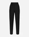Dolce & Gabbana Pleated Wool-blend Gabardine Straight-leg Pants In Black