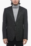 Dolce & Gabbana Grey Single-breasted Jacket With Peak Revers In Wool Stretch Man