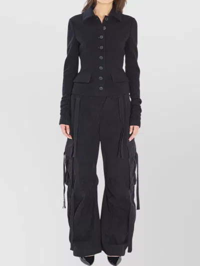 Dolce & Gabbana Tailored Wool Jacket Flap Pockets In Black