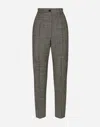 Dolce & Gabbana Tailored Wool Micro-tweed Pants In Multicolor