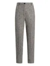 Dolce & Gabbana Wool Tailored Trousers Featuring Textured Fabric In Gray