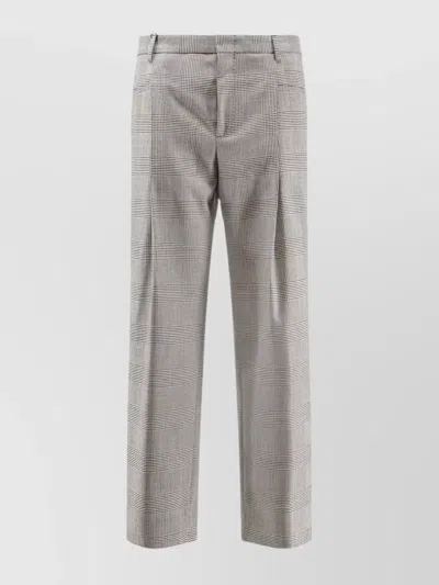 Dolce & Gabbana Tailored Wool Trousers With Front And Back Pockets In Gray