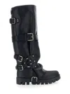 Dolce & Gabbana Boots In Rubber And Calfskin In Animal Print