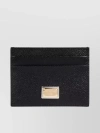 DOLCE & GABBANA TAN LEATHER CARDHOLDER WITH SIGNATURE LOGO DETAIL