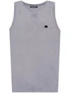 Dolce & Gabbana Cotton Sleeveless Tank Top With Wide Fit In Grey