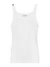 Dolce & Gabbana Classic Fit Cotton Blend Tank Top With Ribbed Texture In White