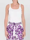 Dolce & Gabbana Tank Top With Floral Pattern And Scoop Neck In White