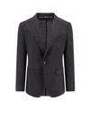 Dolce & Gabbana Logo-embroidered Single-breasted Blazer In Black