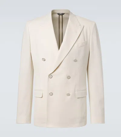 Dolce & Gabbana Taormina Cotton Jersey Blazer In Neutral