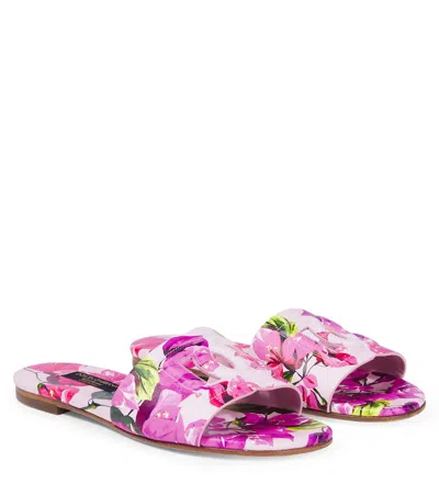 Dolce & Gabbana Kids' Pantoletten Taormina Dg In Multi