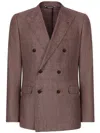 Dolce & Gabbana Double-breasted Linen-blend Taormina-fit Jacket In Red