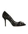 Dolce & Gabbana Bellucci 90 Crystal-embellished Pumps In Taormina Lace In Blue