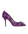 Dolce & Gabbana Dolce  Gabbana Taormina Lace Embellished Pumps In Purple