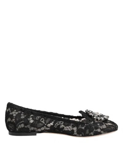 Dolce & Gabbana Taormina Lace Flat In Animal Print