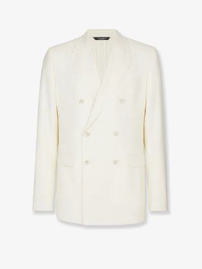 Dolce & Gabbana Taormina Linen Blazer In White