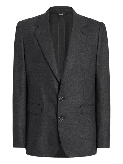 Dolce & Gabbana Taormina Mélange Blazer In Gray