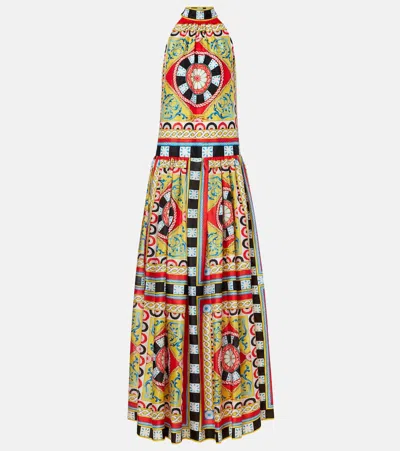 Dolce & Gabbana Taormina Printed Halterneck Silk Gown