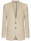 Dolce & Gabbana Single-breasted Wool Jacket In Neutrals