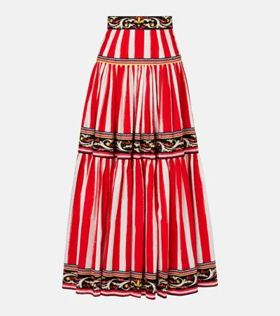 Dolce & Gabbana Taormina Striped Cotton Maxi Skirt