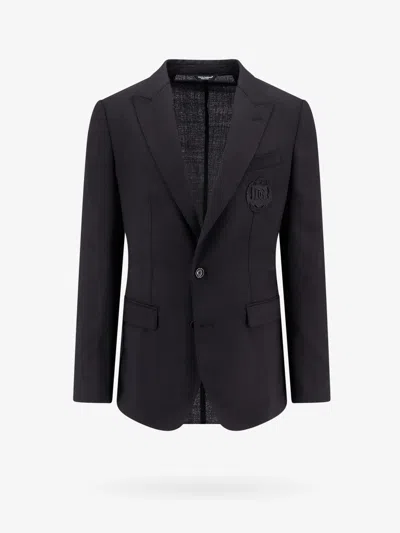 Dolce & Gabbana Taormina Wool Blazer In Black