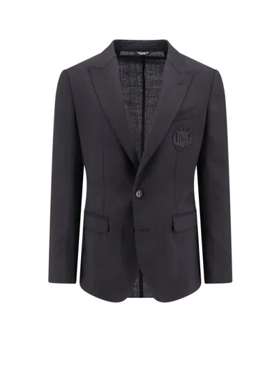 Dolce & Gabbana Taormina Wool Blazer In Black