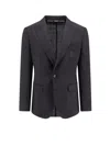 Dolce & Gabbana Logo-embroidered Single-breasted Blazer In Black