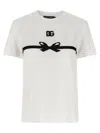 Dolce & Gabbana Embroidered Bow Detail Jersey T-shirt In White