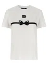 Dolce & Gabbana Embroidered Bow Detail Jersey T-shirt In White
