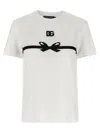 Dolce & Gabbana Embroidered Bow Detail Jersey T-shirt In White