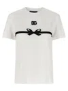 Dolce & Gabbana Embroidered Bow Detail Jersey T-shirt In White