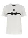 Dolce & Gabbana Embroidered Bow Detail Jersey T-shirt In White