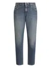 Dolce & Gabbana Distressed Faded Trousers Belt Loops In Blue
