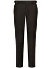 Dolce & Gabbana Tapered-leg Pinstripe-pattern Trousers In Black
