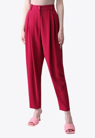Dolce & Gabbana Tapered-leg Tailored Pants In Red