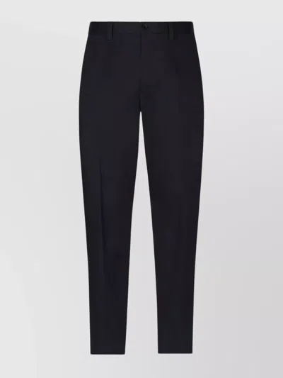 Dolce & Gabbana Tapered Stretch-cotton Trousers Pockets In Black