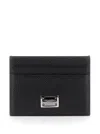 Dolce & Gabbana Black Dauphine Calfskin Card Holder