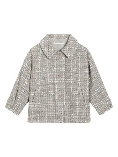 Dolce & Gabbana Kids' Tartan-check Jacket In Grey