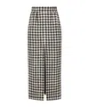 Dolce & Gabbana Houndstooth Wool And Cotton-blend Tweed Midi Skirt In Black