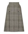 Dolce & Gabbana Pied De Poule Midi Skirt In Gray