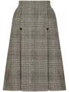 Dolce & Gabbana Pied De Poule Midi Skirt In Grey