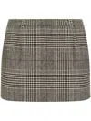 Dolce & Gabbana Prince Of Wales Check Wool And Cashmere Miniskirt In Grey