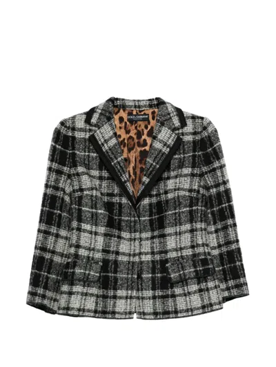 Pre-owned Dolce & Gabbana Tartan Jacket In Gray
