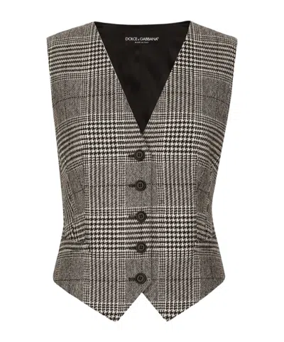 Dolce & Gabbana Tartan Waistcoat In Multicolor